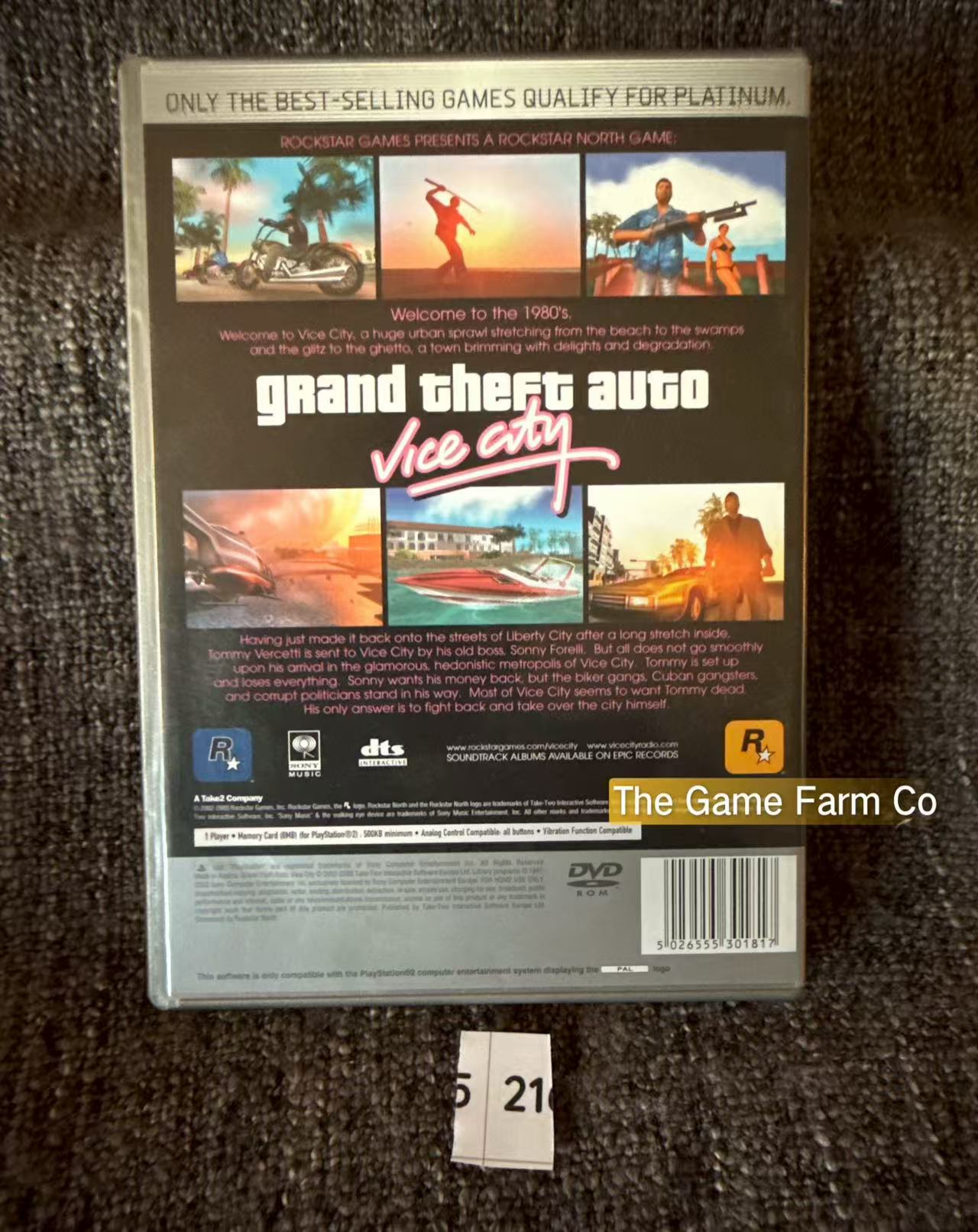 Grand Theft Auto Vice City GTA Game- Sony PlayStation 2 (PS2)