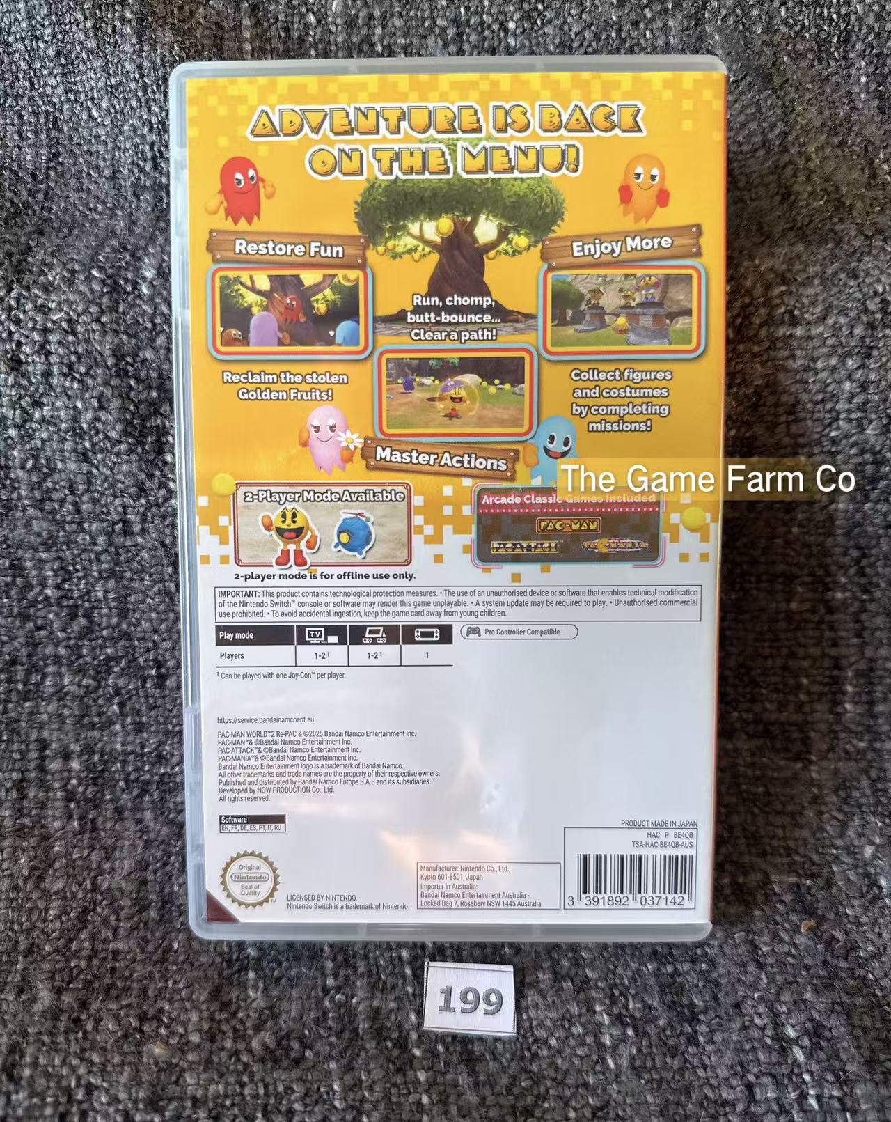 Pac-Man World Re-Pac (Nintendo Switch) Complete CIB Physical Cartridge PAL