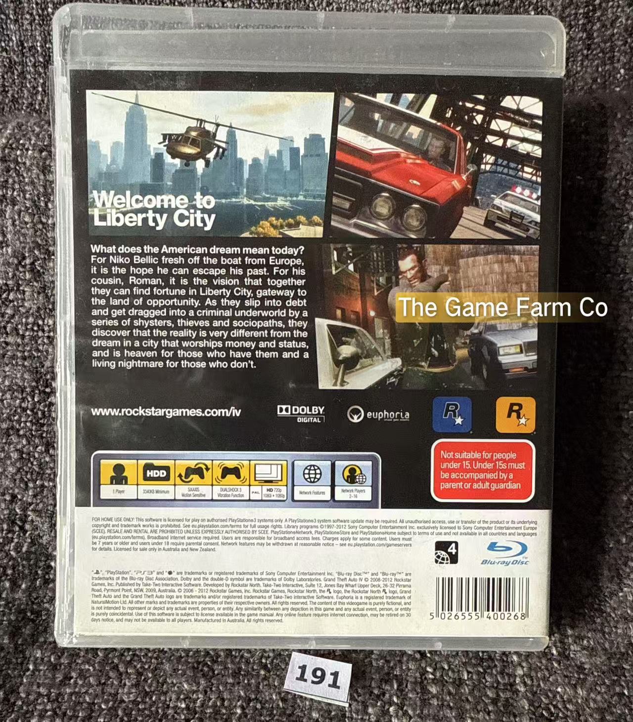 Grand Theft Auto IV 4 Game - PS3 - Sony Playstation 3