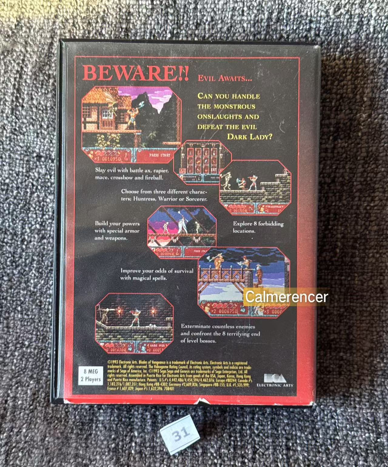 Blades Of Vengeance Excellent Condition - Game - Sega Mega Drive/ Genesis