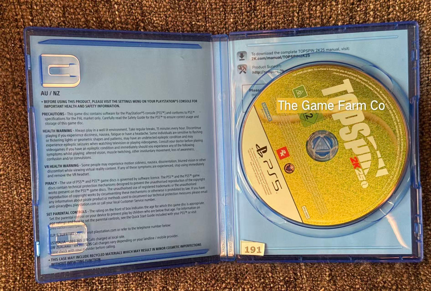 TopSpin 2K25 Sony PlayStation 5 Complete PAL Tested Used