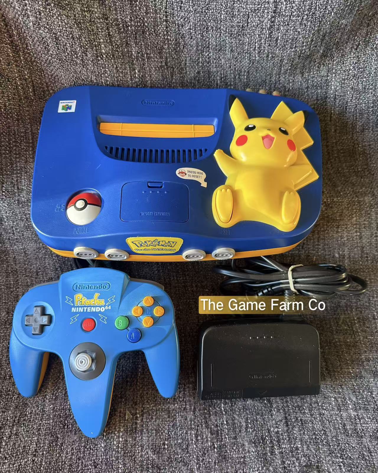 Pokémon Pikachu N64 Console HDMI Modded NTSC PAL Region Switch Nintendo 64 System W Expansion Pak