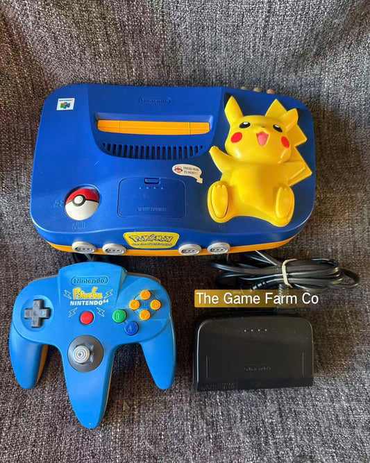 Pokémon Pikachu N64 Console HDMI Modded NTSC PAL Region Switch Nintendo 64 System W Expansion Pak