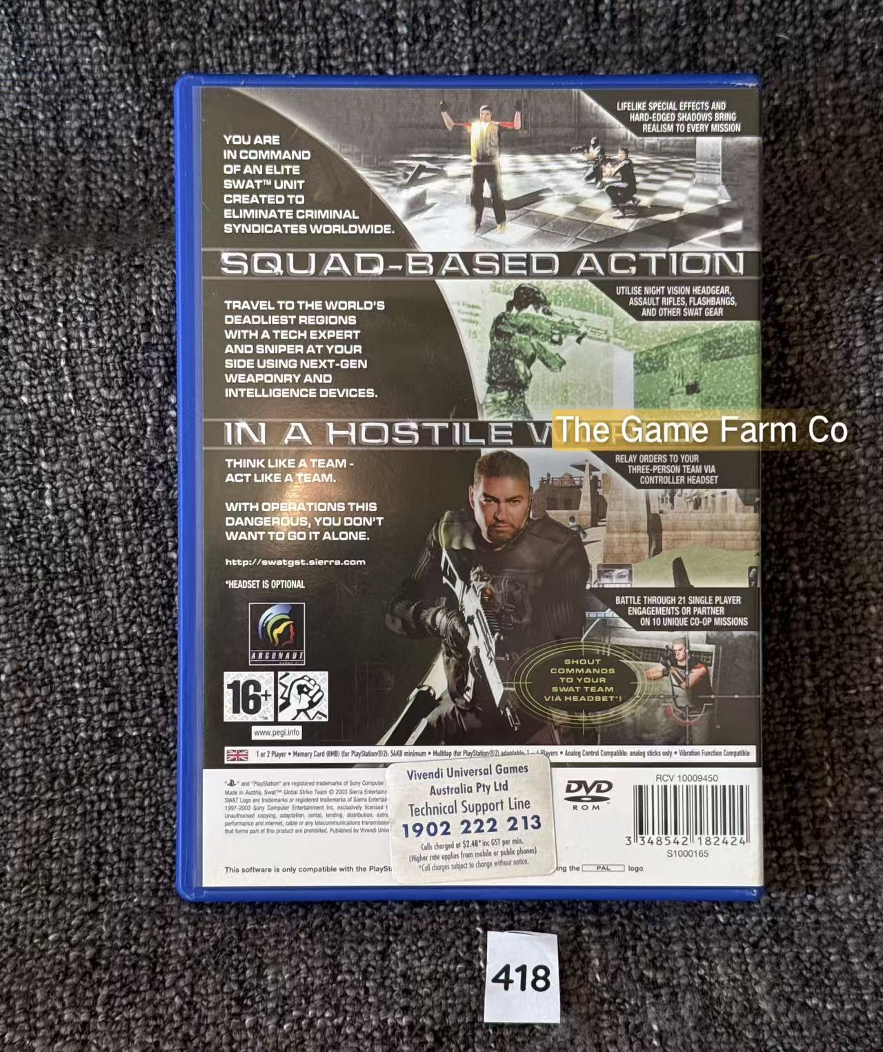 SWAT Global Strike Team PS2 Physical Game CIB PAL Tested Used