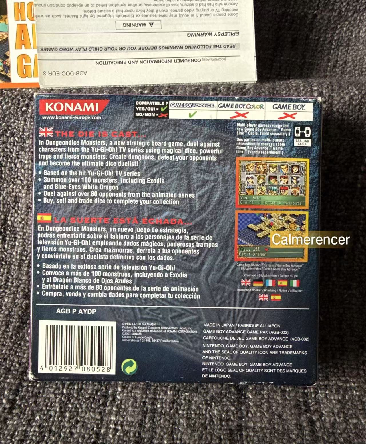 Yu Gi Oh  Dungeon Dice Monsters Boxed/Complete Game -Nintendo Gameboy Advance Cart GBA - Pal Version