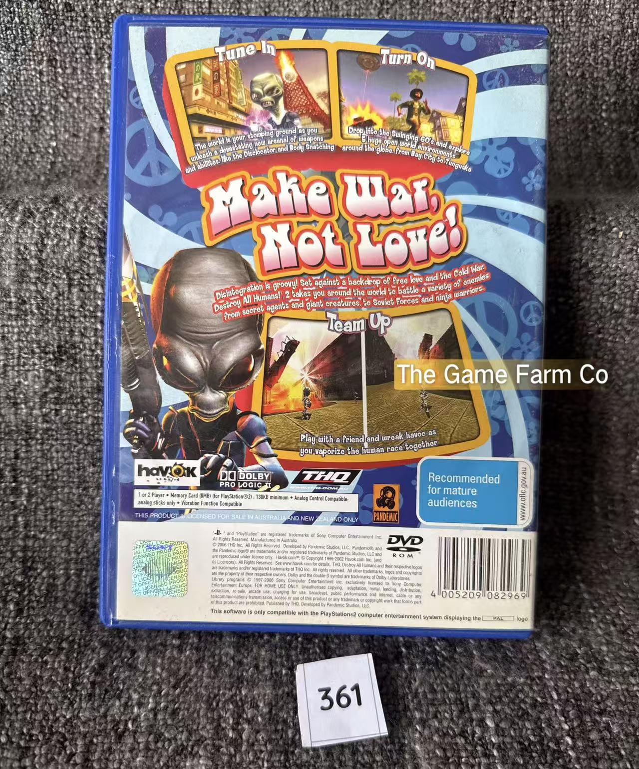 Destroy All Humans 2 Game- Sony PlayStation 2 (PS2)