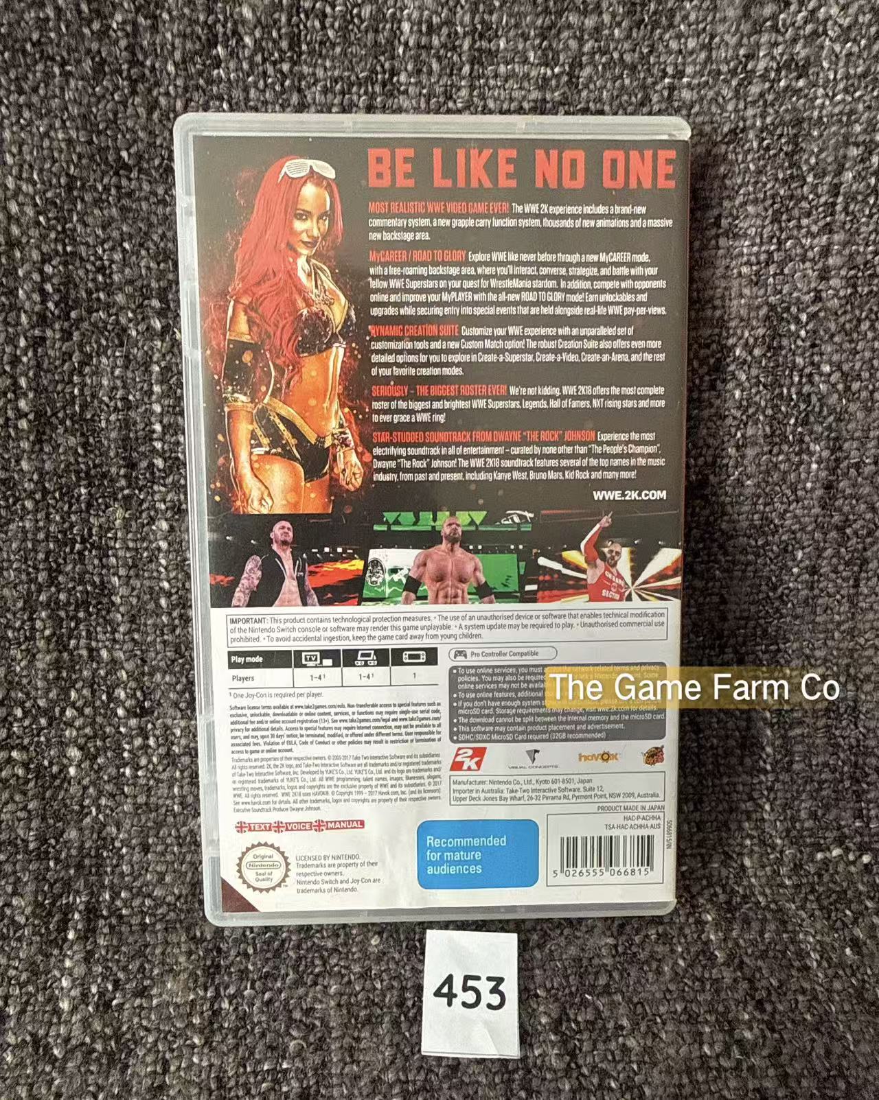 WWE 2K18 Nintendo Switch Physical Game Cartridge PAL Tested Used