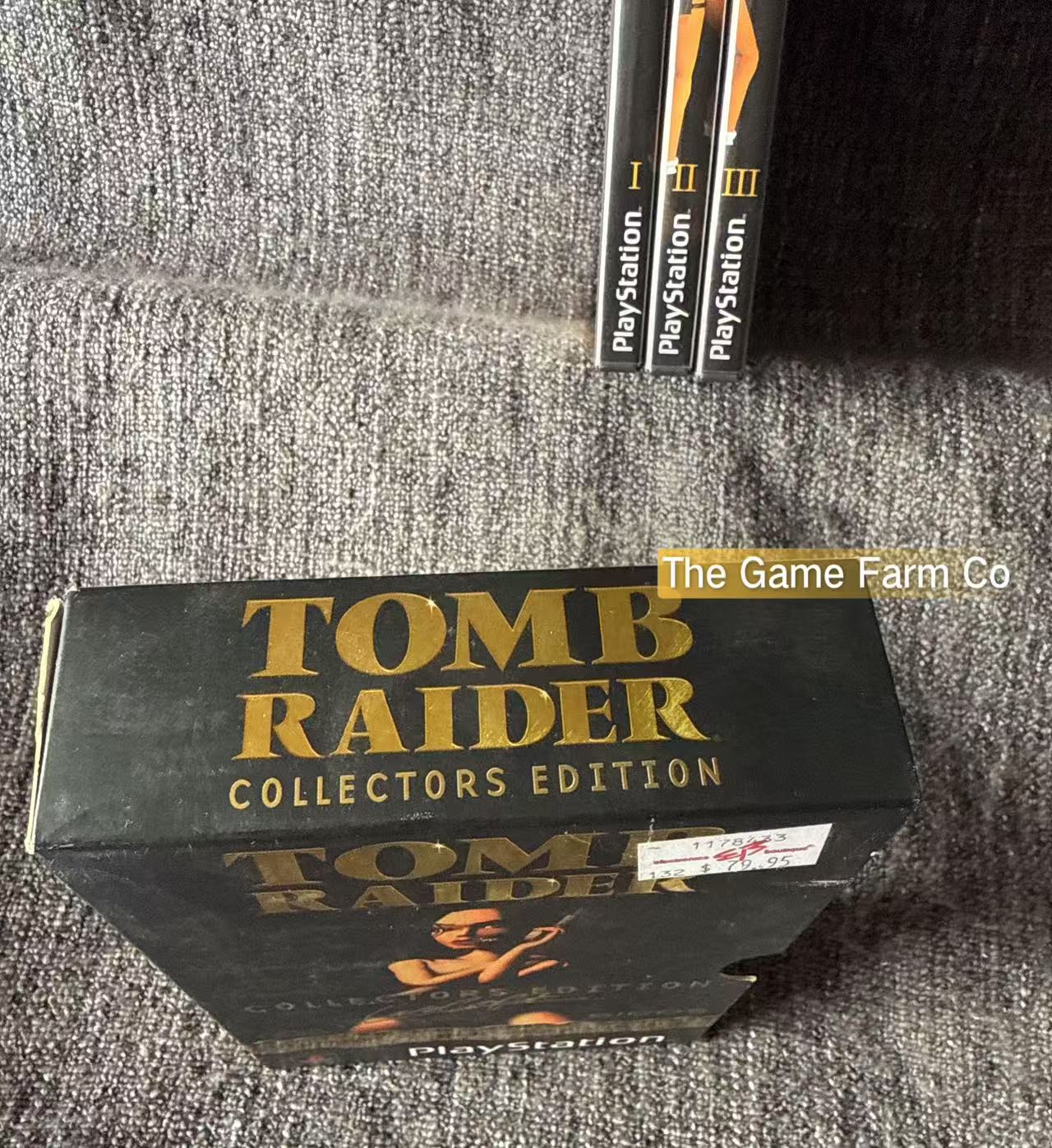 Tomb Raider Collectors Edition Lara Croft In overall Excellent Condition - Sony Playstation One (PS1) Box set Games 1-3