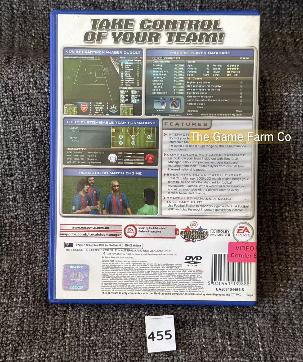 Total Club Manager 2005 PS2 Physical Game CIB PAL Tested Used