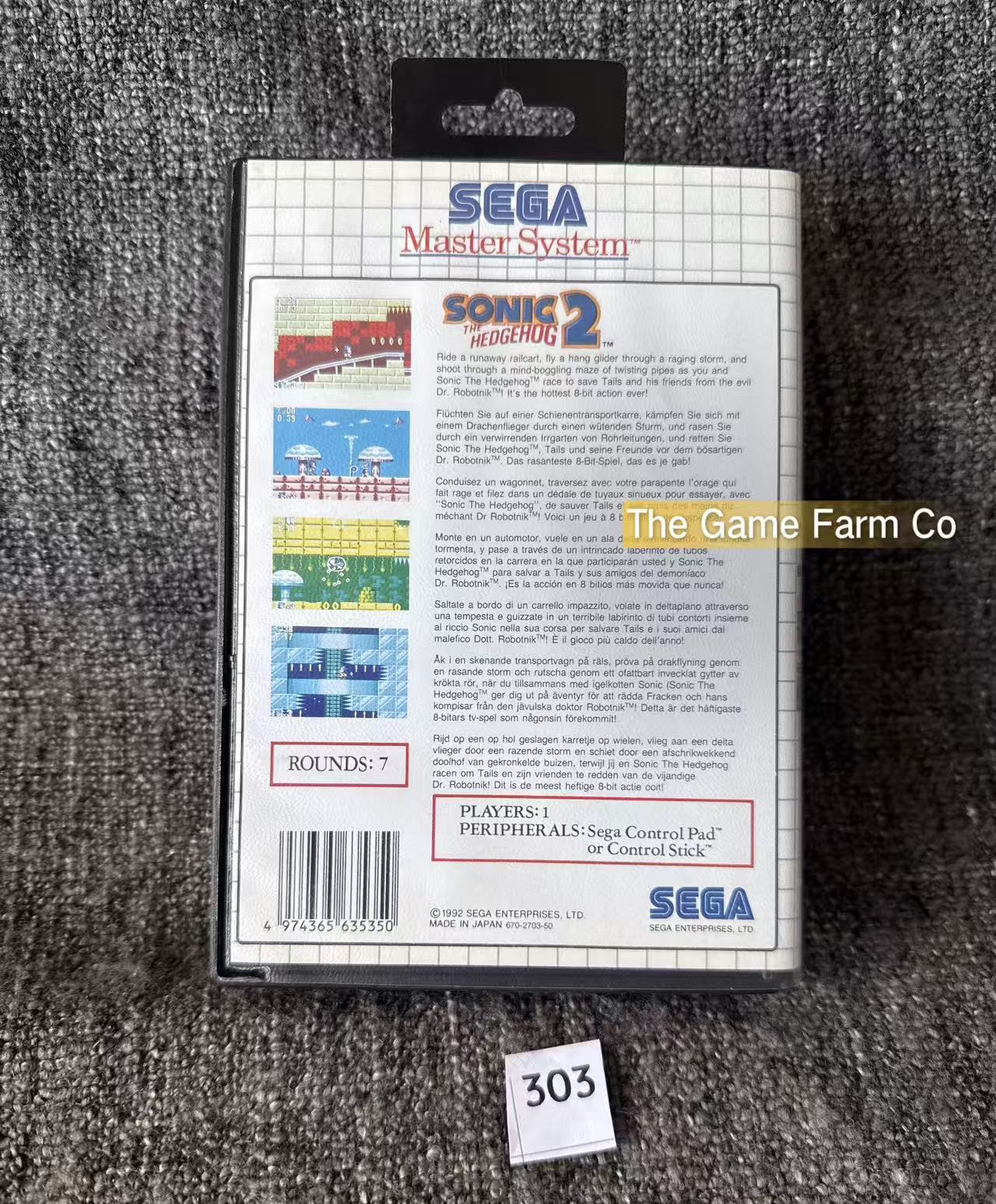 Sonic The Hedgehog 2 Game - Sega Master System