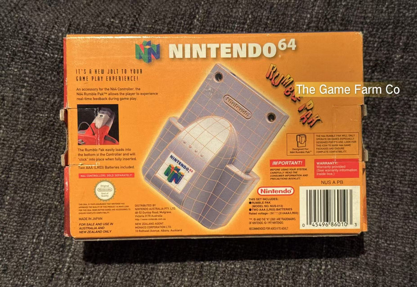 Nintendo 64 (N64) Rumble Pak boxed - Genuine