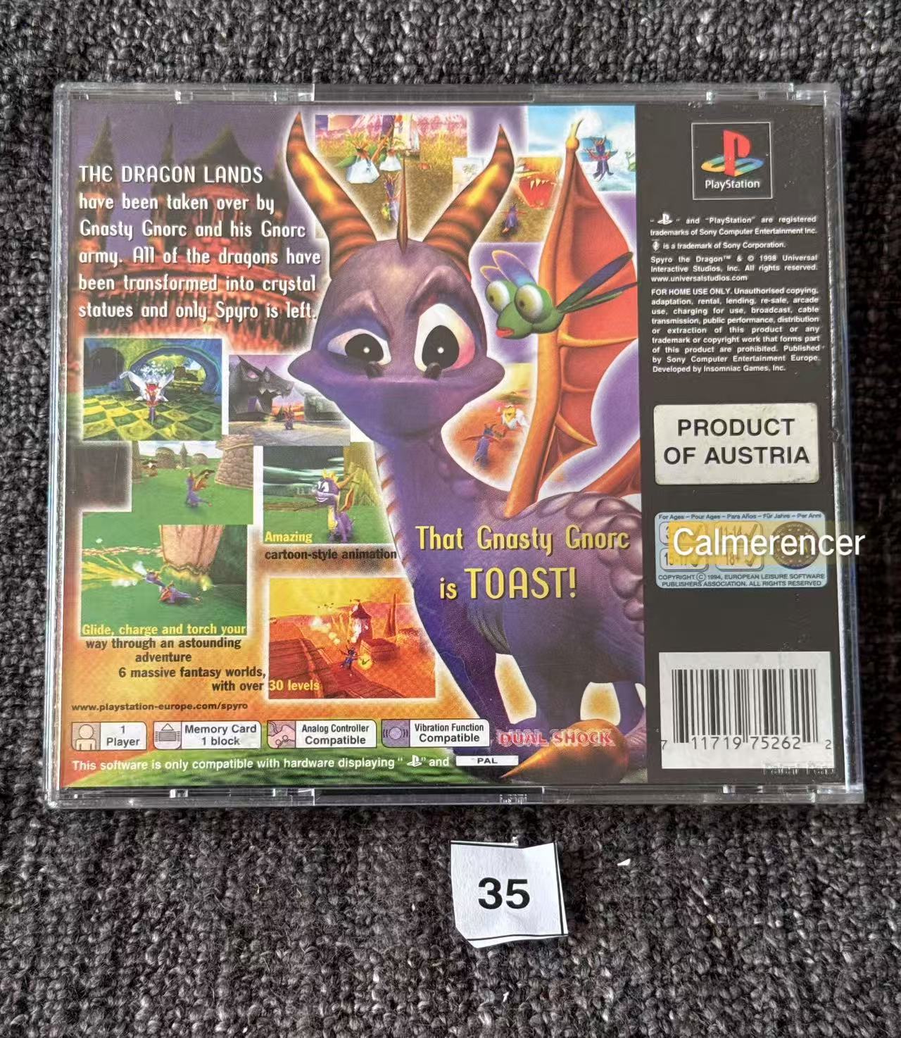 Spyro The Dragon - Sony Playstation One (PS1) Game