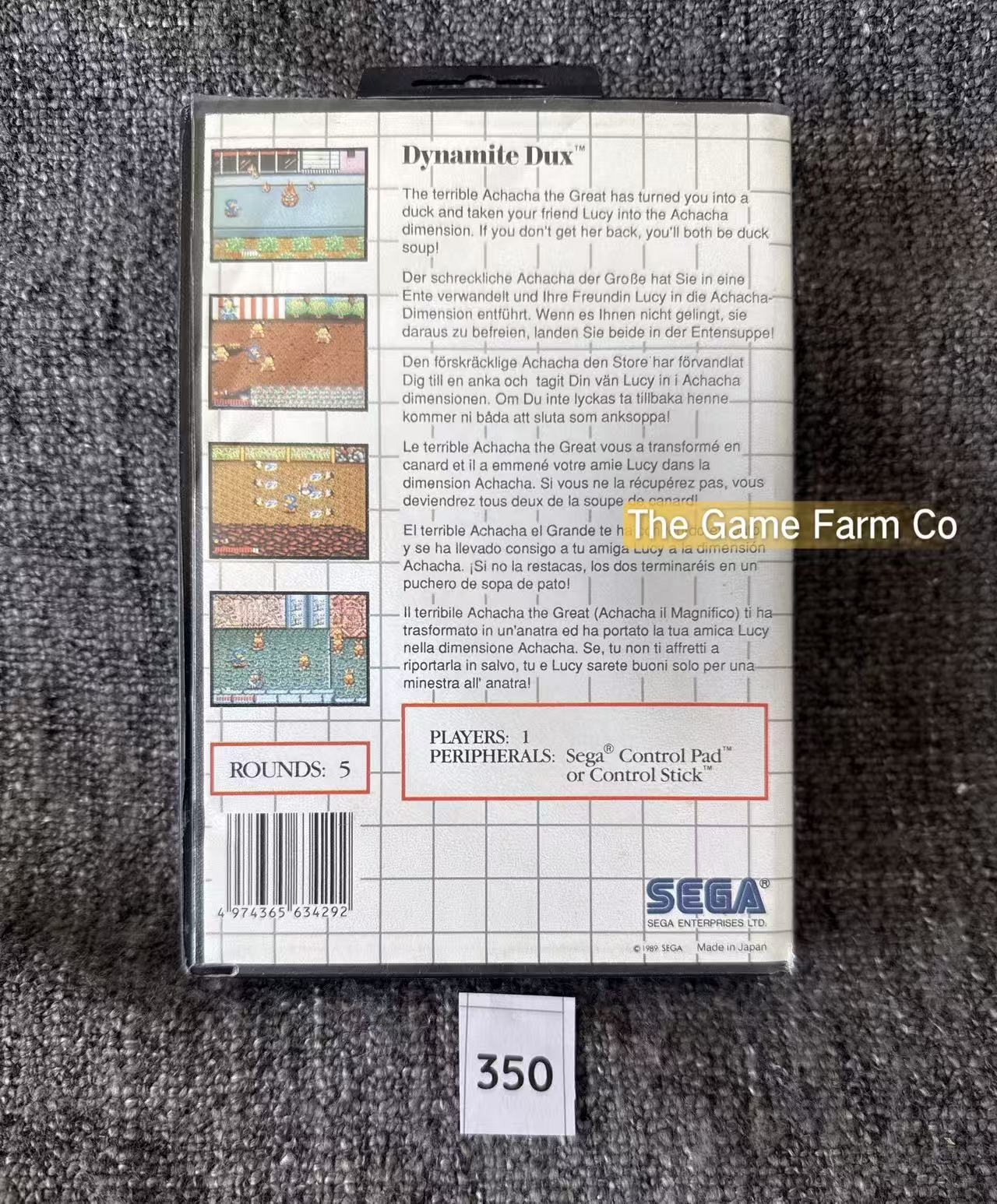 Dynamite Dux Game - Sega Master System