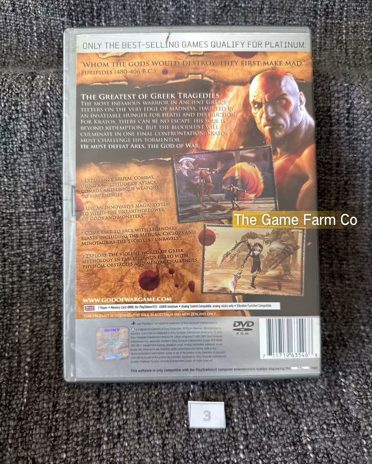 God Of War Game - No manual - Sony PlayStation 2 (PS2)