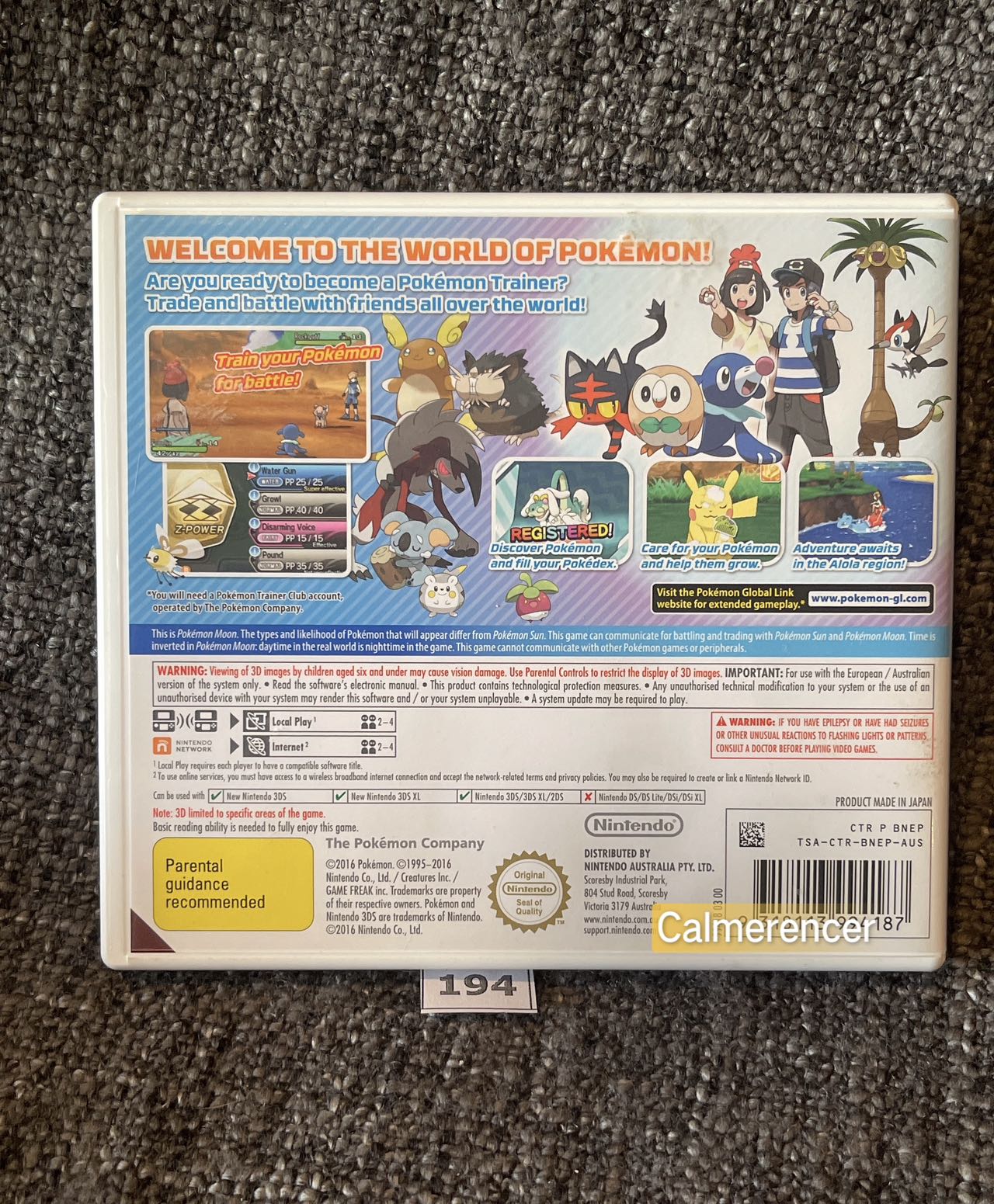 Pokemon Moon Game Nintendo 3DS