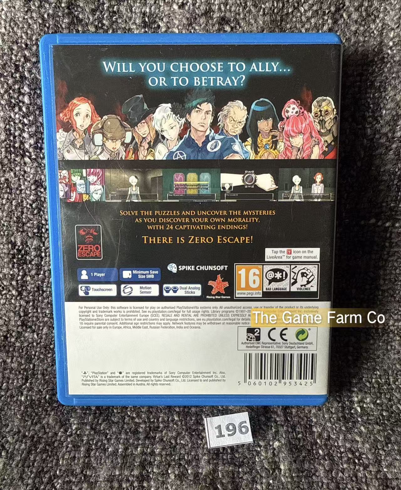 Virtue's Last Reward (PS Vita) PlayStation Vita Visual Novel Game Tested
