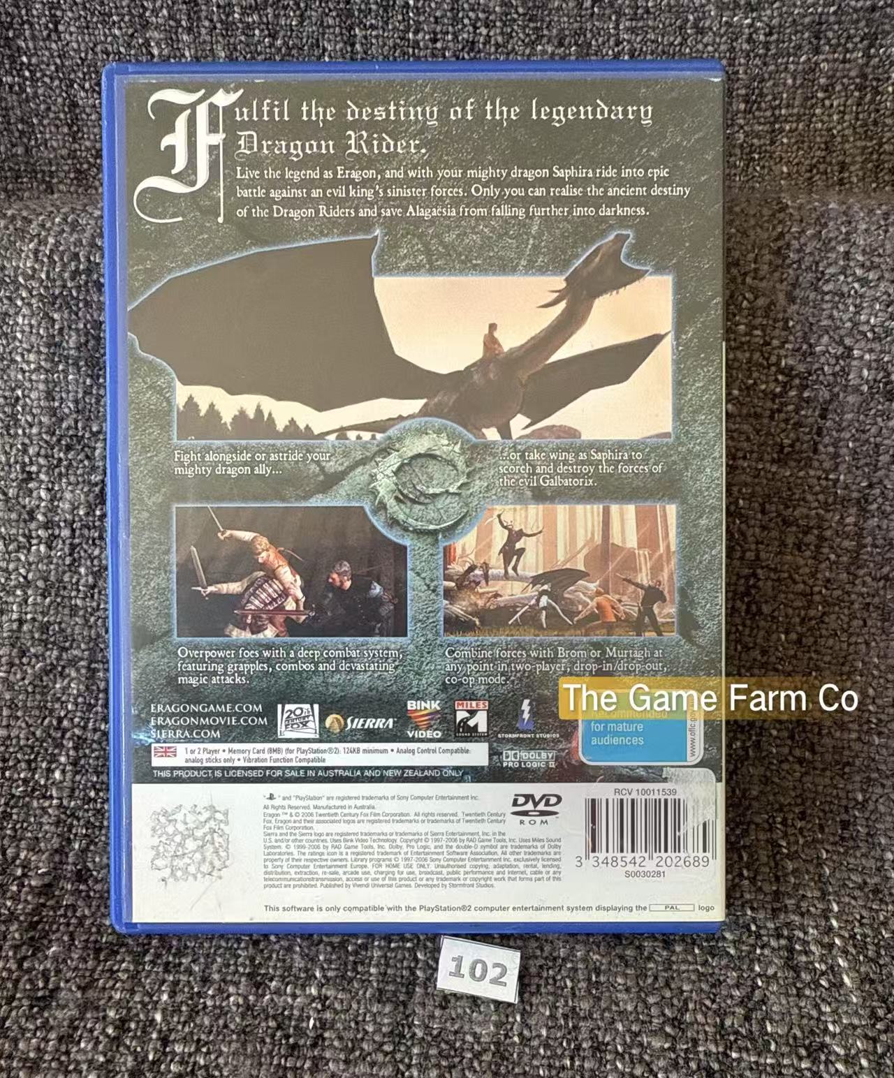 Eragon Game- Sony PlayStation 2 (PS2)