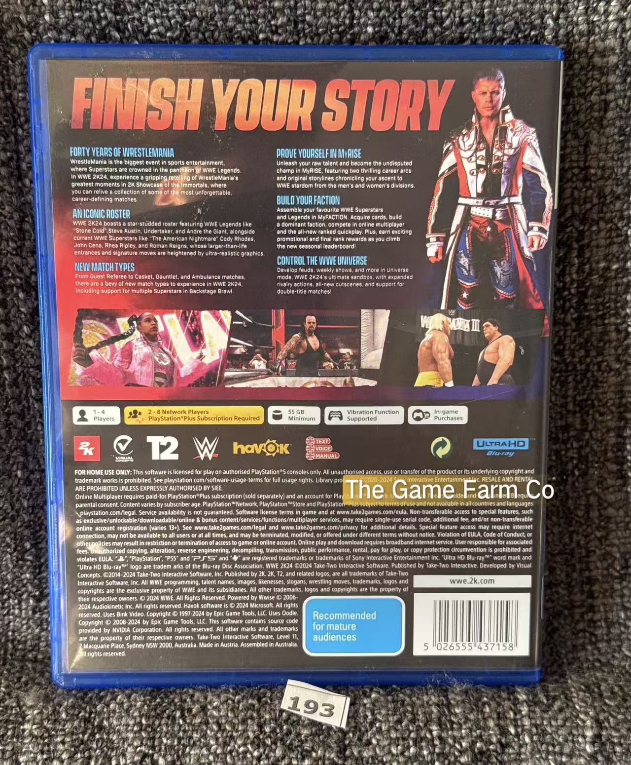 WWE 2K24 Sony PlayStation 5 Complete PAL Tested Used