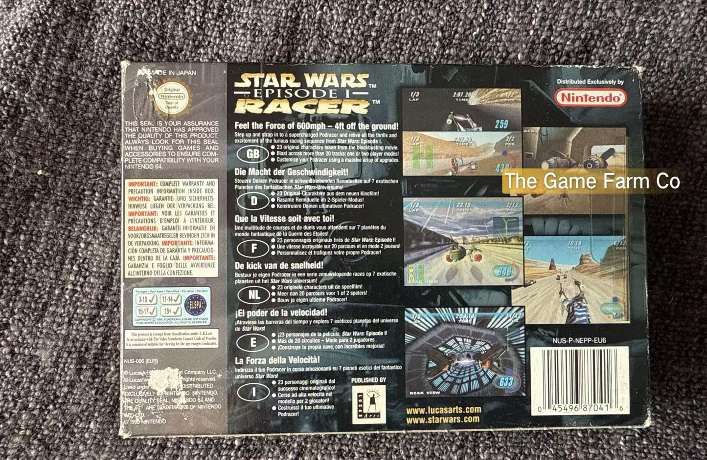 Star Wars Racer Episode 1 Game Boxed - Nintendo 64 / N64 - Pal Version