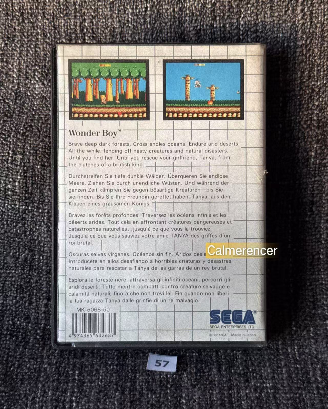 Wonder Boy No manual Game - Sega Master System