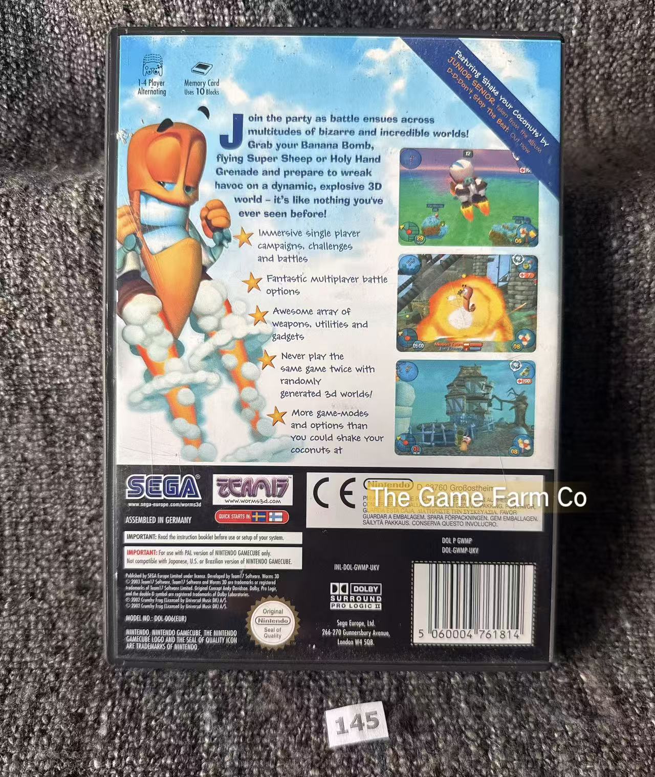 Worms 3D (Nintendo GameCube) Complete CIB Manual - PAL Version Tested