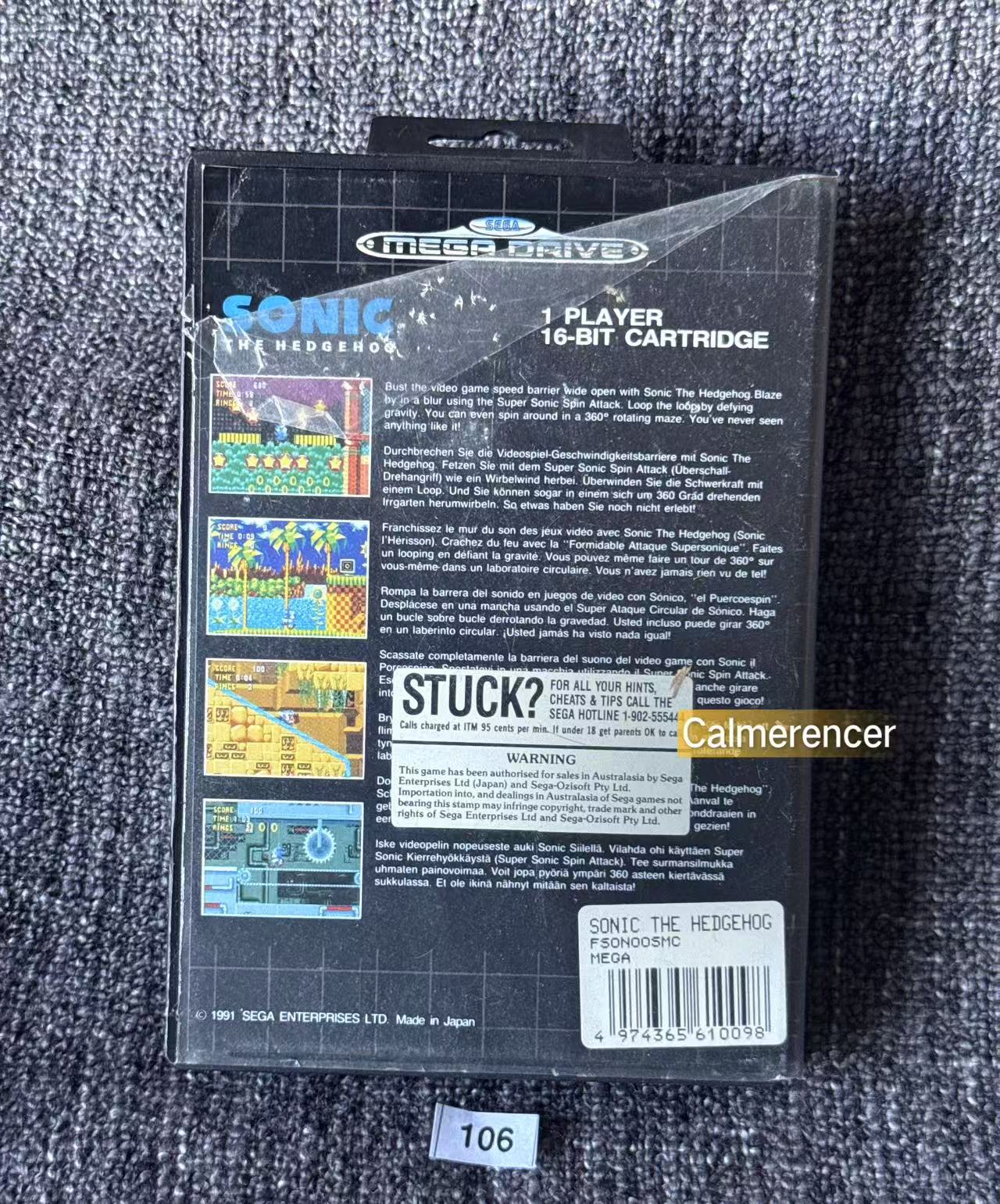 Sonic The Hedgehog Game - Sega Mega Drive