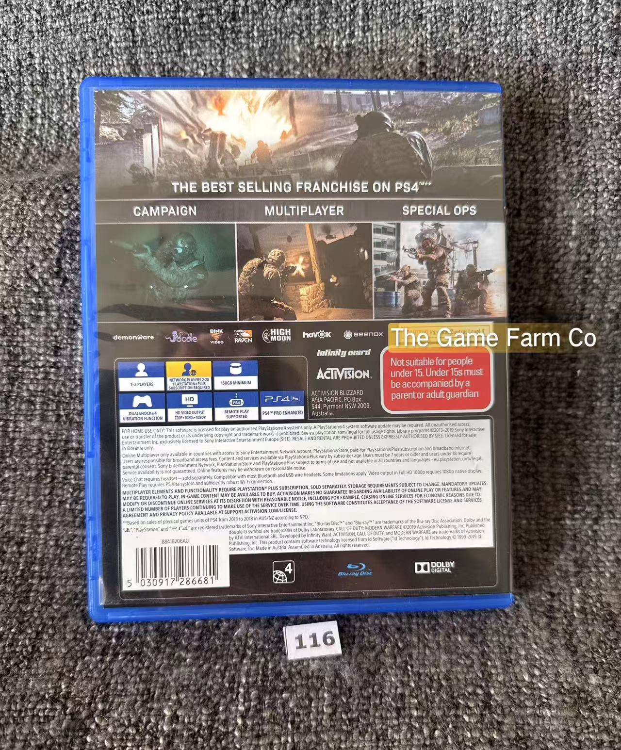 Call Of Duty Modern Warfare Sony Playstation 4 (PS4) Game
