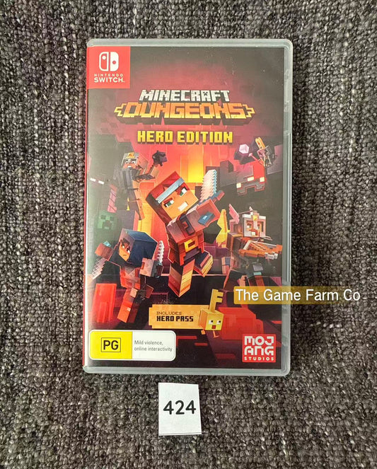 Minecraft Dungeons Hero Edition Nintendo Switch Physical Game Cartridge PAL Tested Used