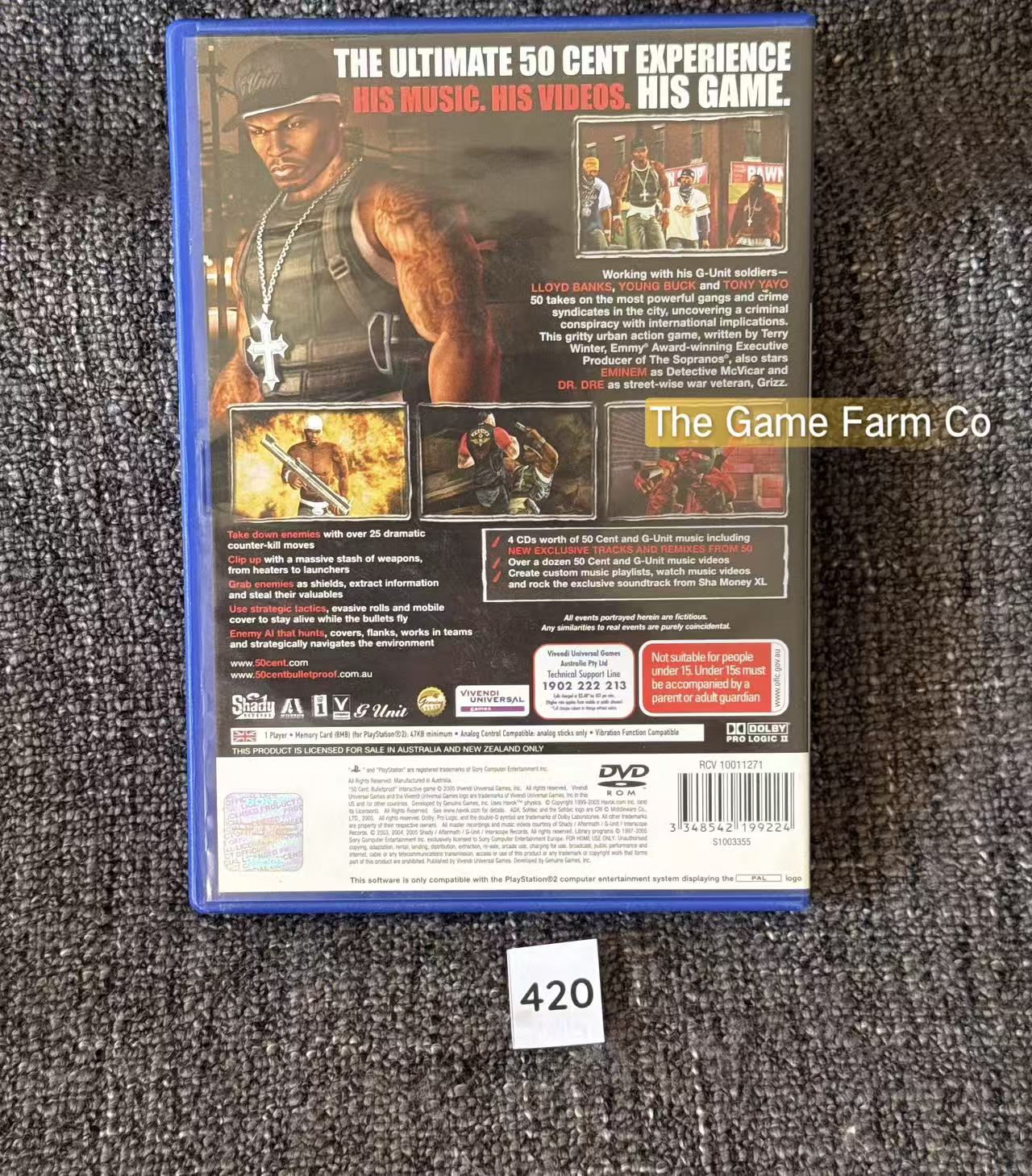 50 Cent Bulletproof PS2 Physical Game CIB PAL Tested Used