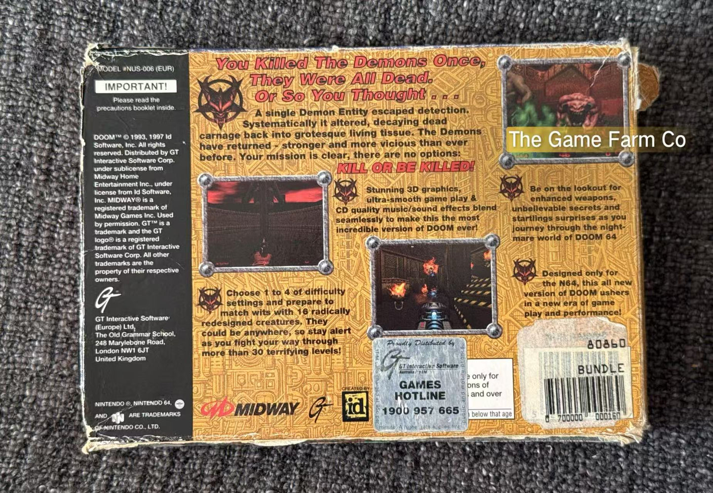 Doom 64 Game Boxed - Nintendo 64 / N64 - Pal Version