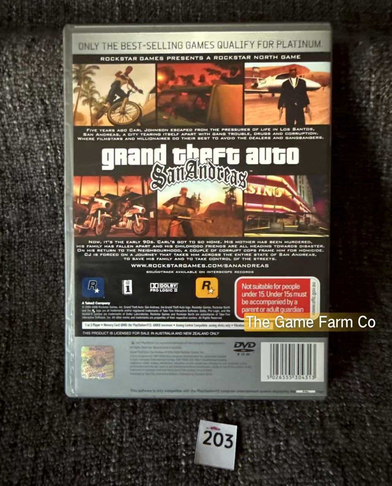 Grand Theft Auto San Andreas Game- Sony PlayStation 2 (PS2)