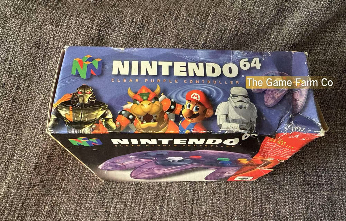 All Genuine Clear Purple boxed  N64 controller in good condition (Nintendo)