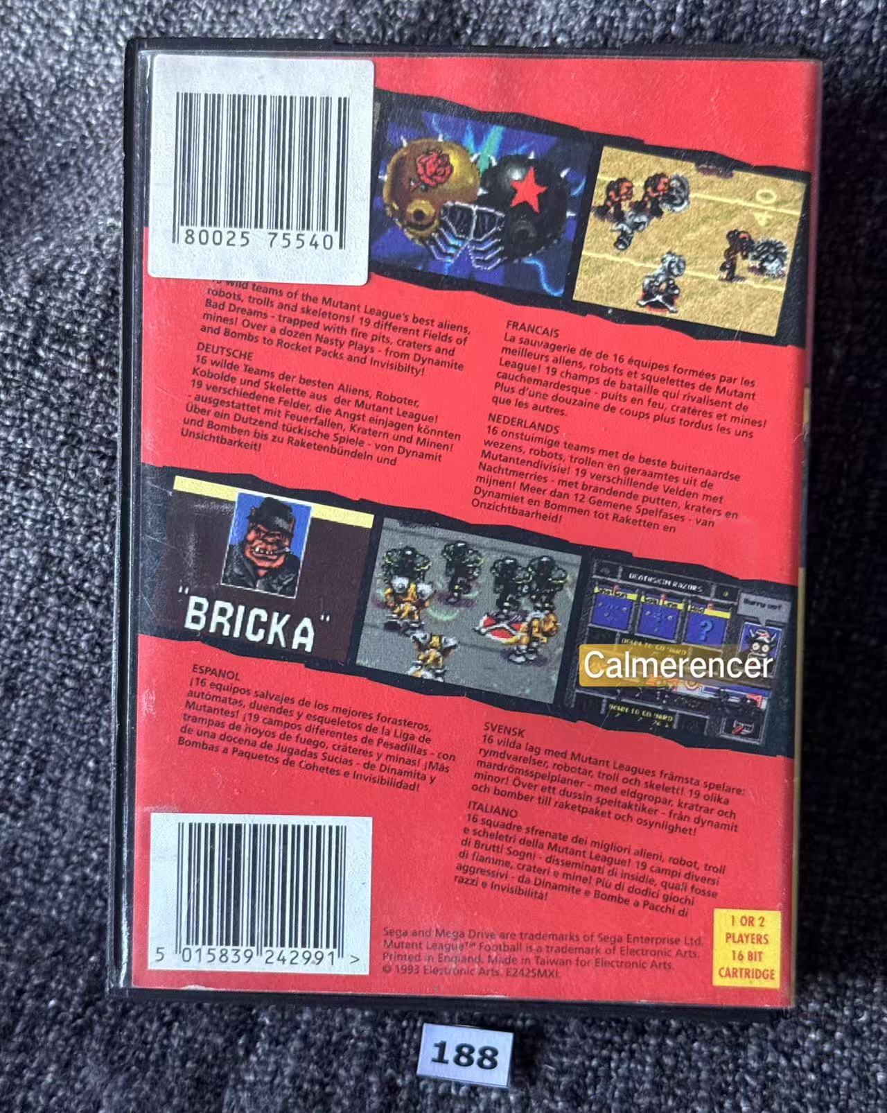Mutant League Football  Excellent condition - Game - Sega Mega Drive