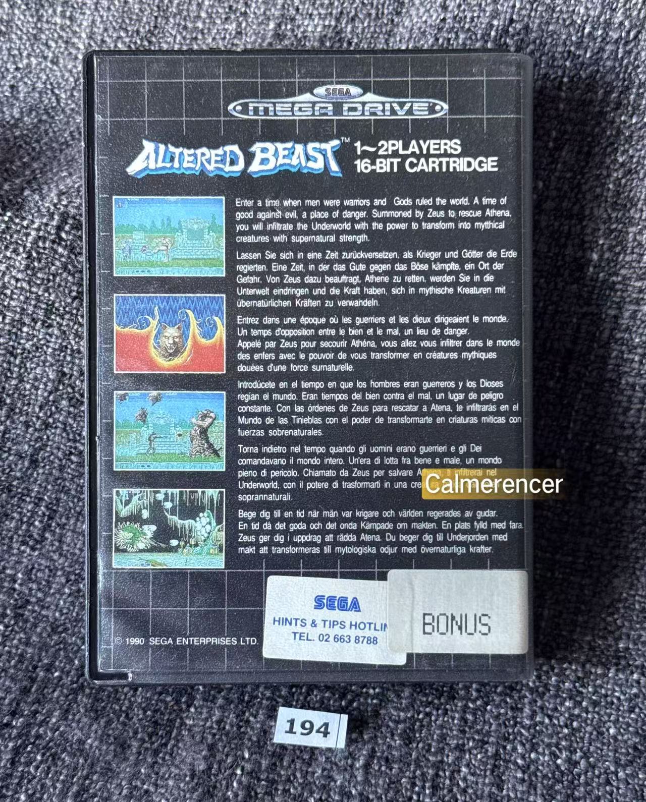 Altered Beast - Game - Sega Mega Drive
