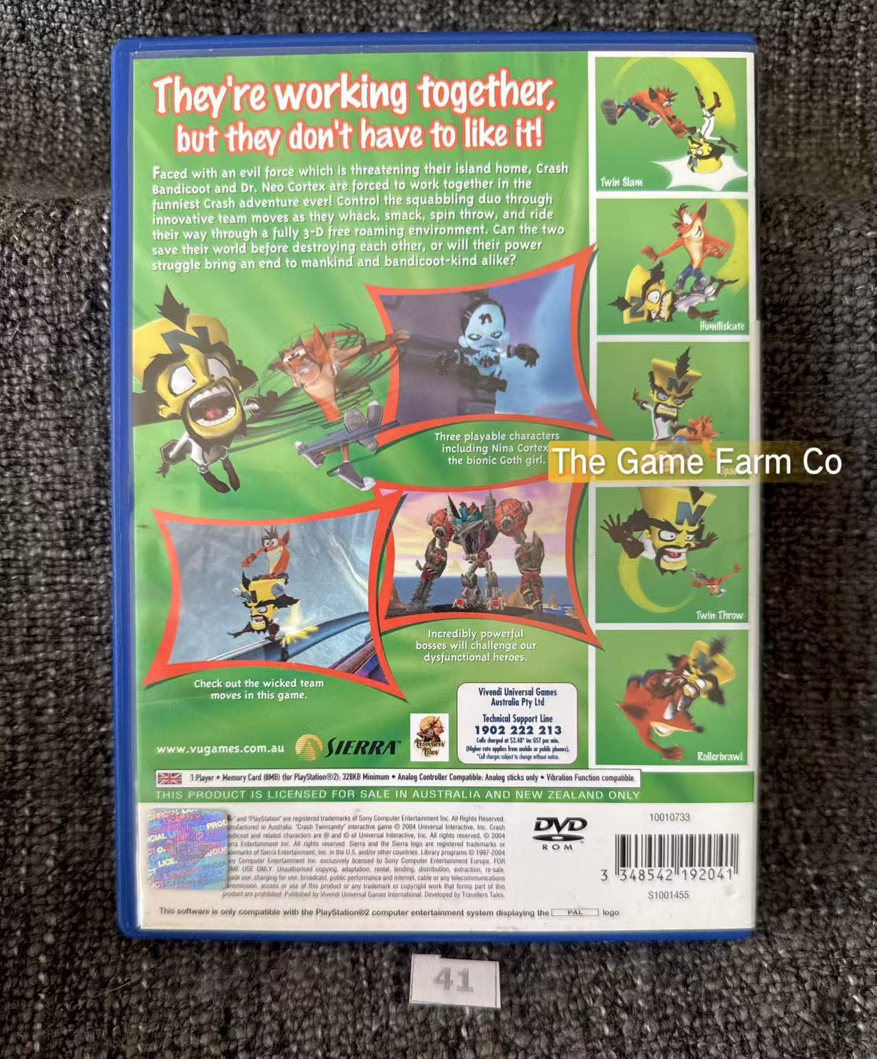 Crash Twin Insanity Game- Sony PlayStation 2 (PS2)