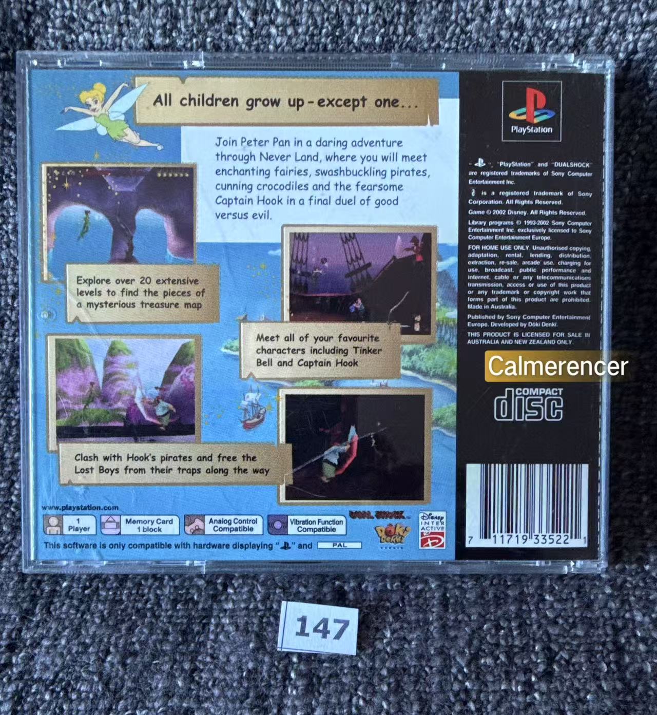 Peter Pan Adventures in Never Land - Sony Playstation One (PS1) Game