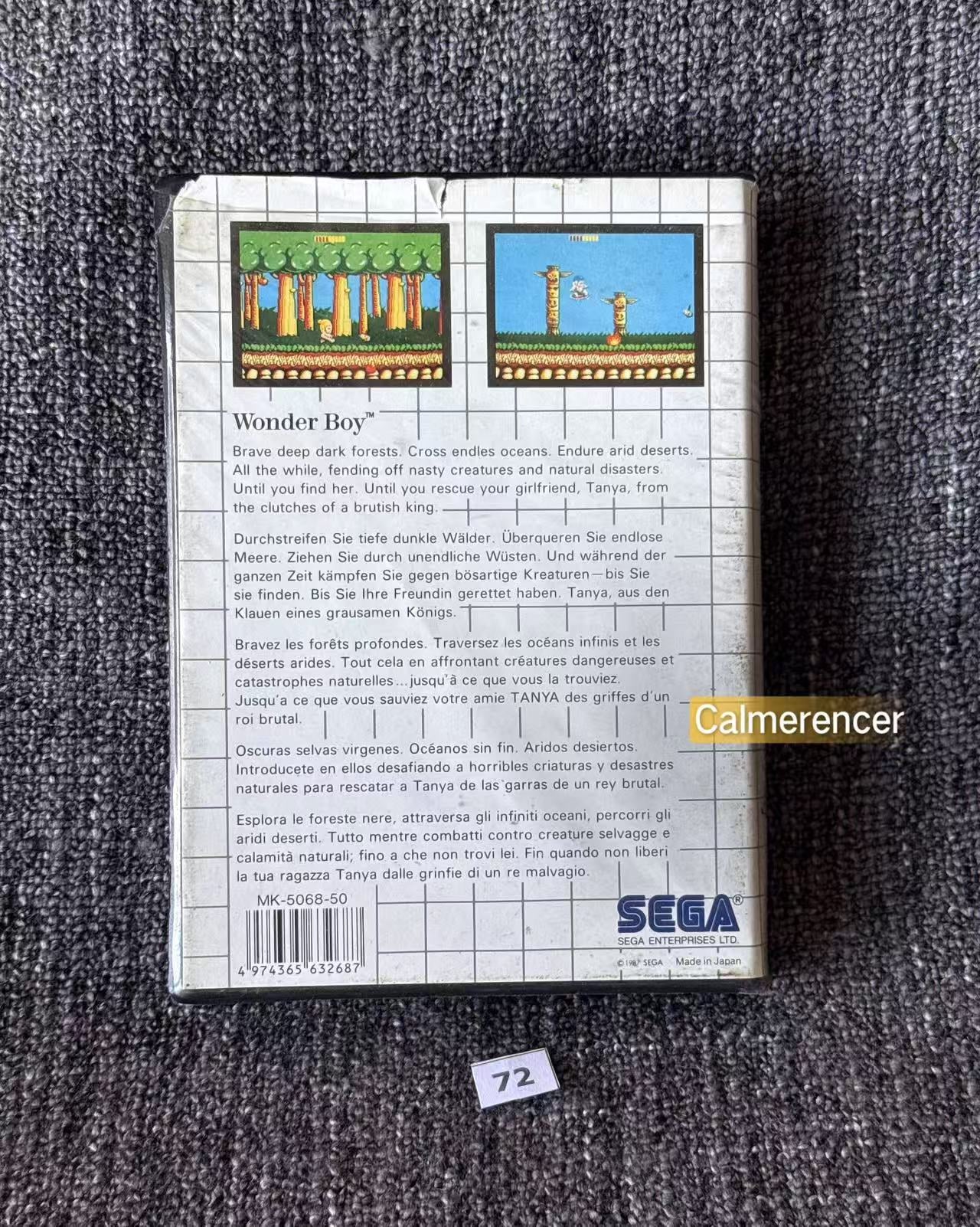 Wonder Boy No manual Game - Sega Master System
