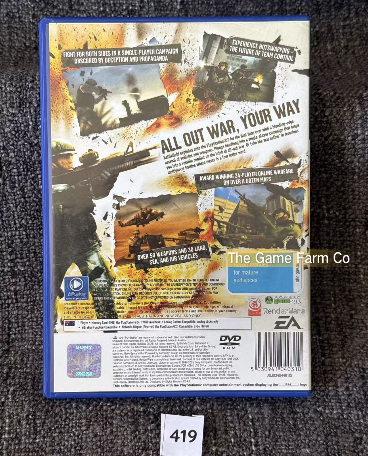 Battlefield 2 Modern Combat PS2 Physical Game CIB PAL Tested Used