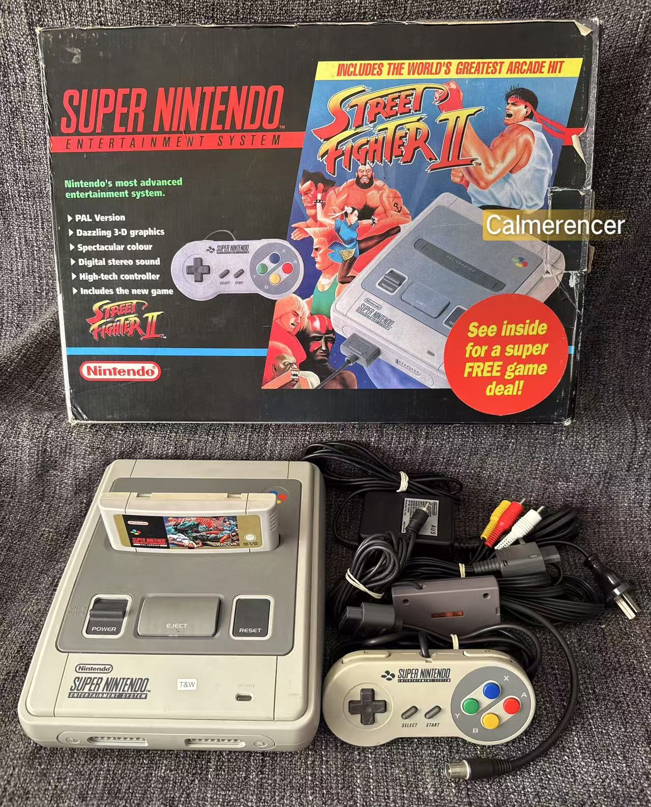 Super Nintendo Street Fighter II Console Bundle (Snes) Pal Version