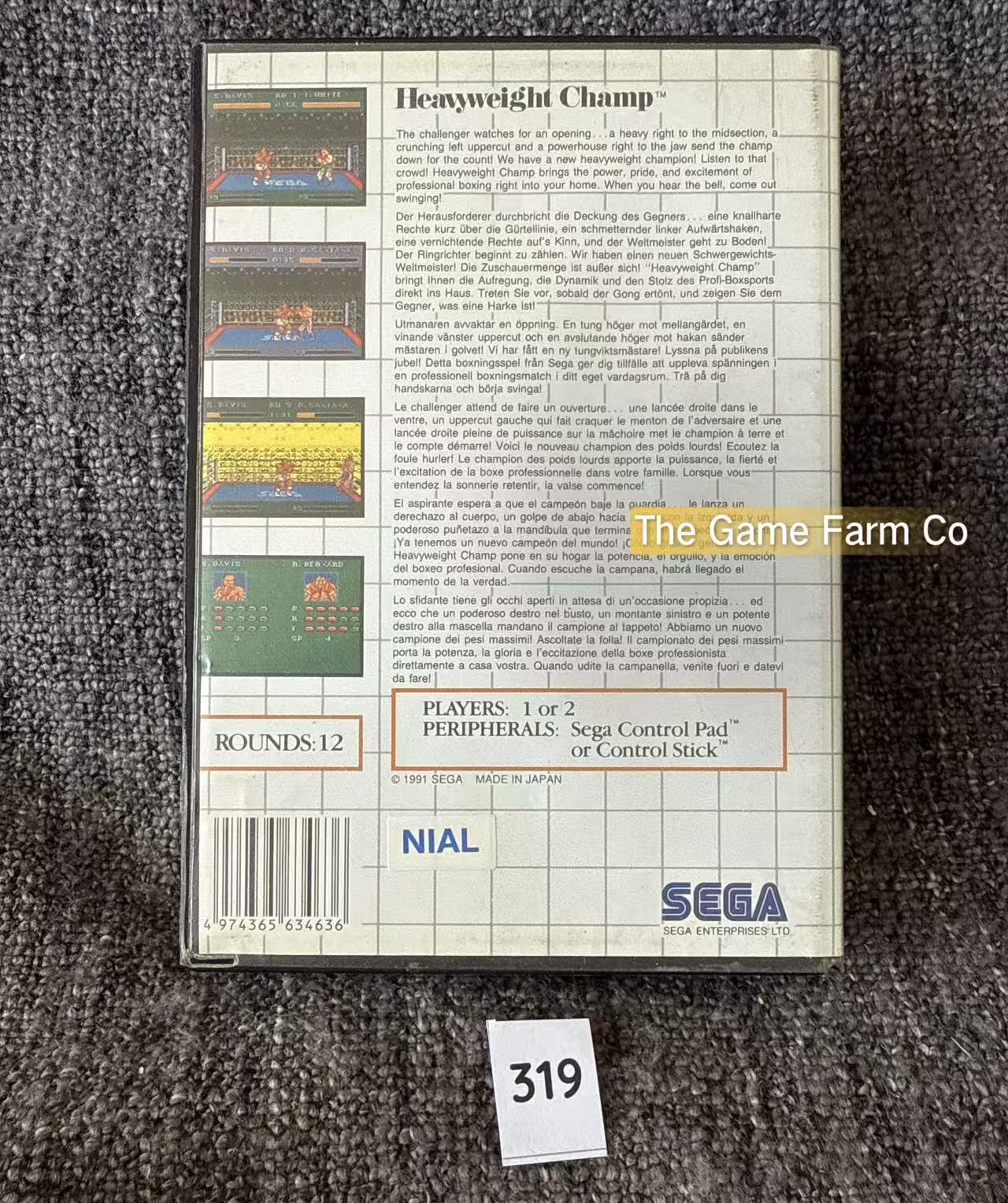 Heavyweight Champ Game - Sega Master System