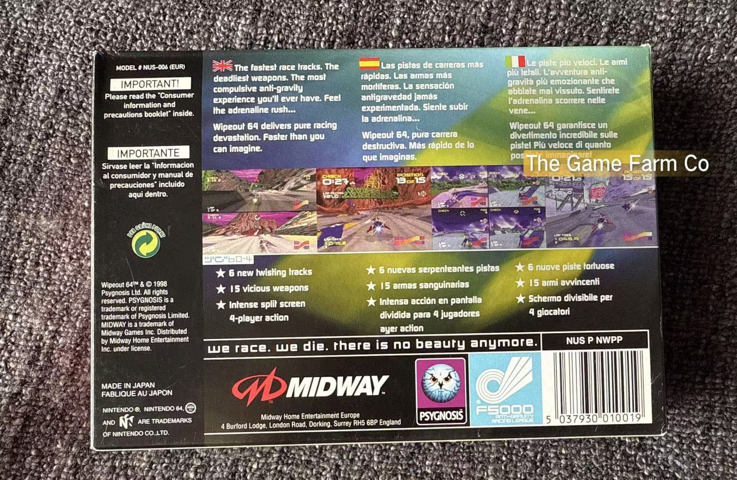Wipeout 64 Game Boxed - Nintendo 64 / N64 - Pal Version