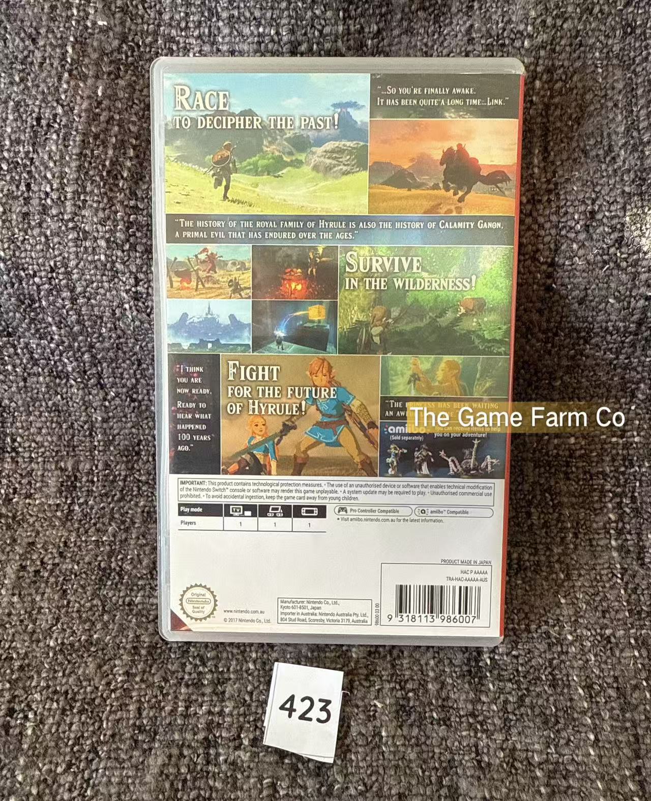 The Legend of Zelda Breath of the Wild (BOTW) Nintendo Switch Physical Game Cartridge PAL Tested Used