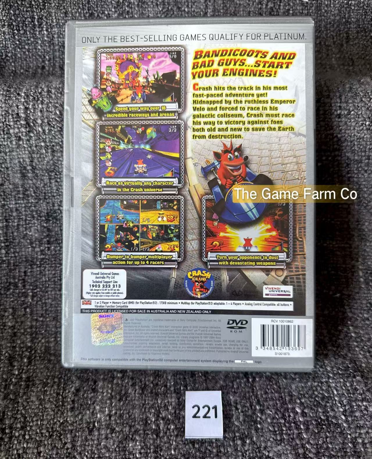 Crash Nitro Kart Game - Sony PlayStation 2 (PS2)
