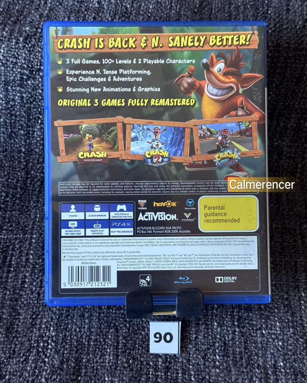 Crash Bandicoot N Sane Trilogy  Sony Playstation 4 (PS4) Game