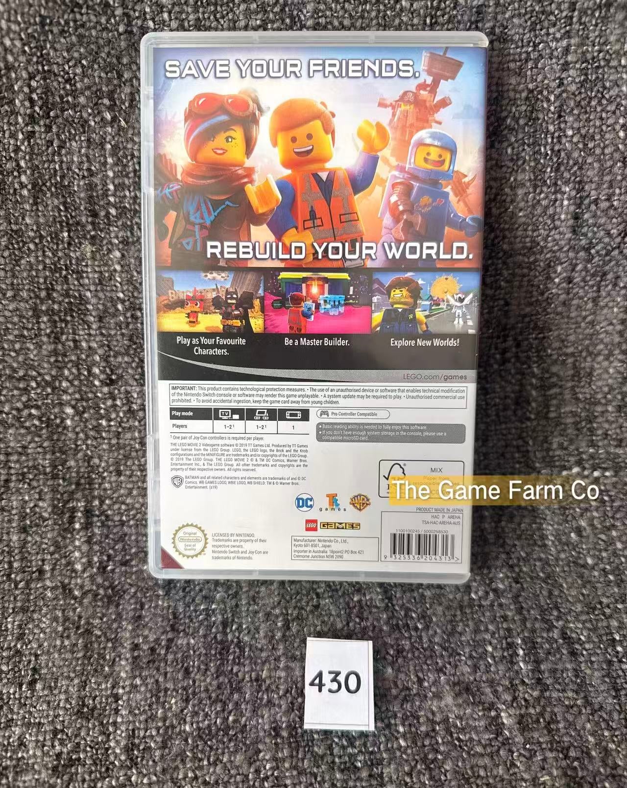 The LEGO Movie Videogame Nintendo Switch Physical Game Cartridge PAL Tested Used