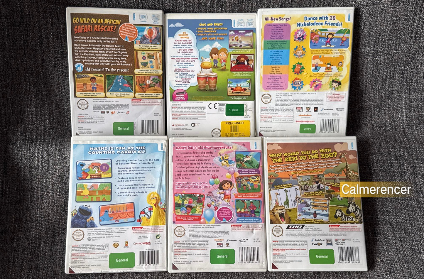 6x Young Kids Game Bundle -  Nintendo Wii