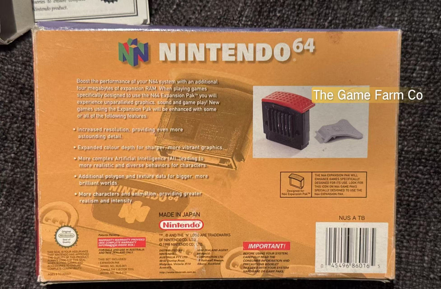 Genuine Nintendo 64 Boxed (N64) Expansion Pak with Clip