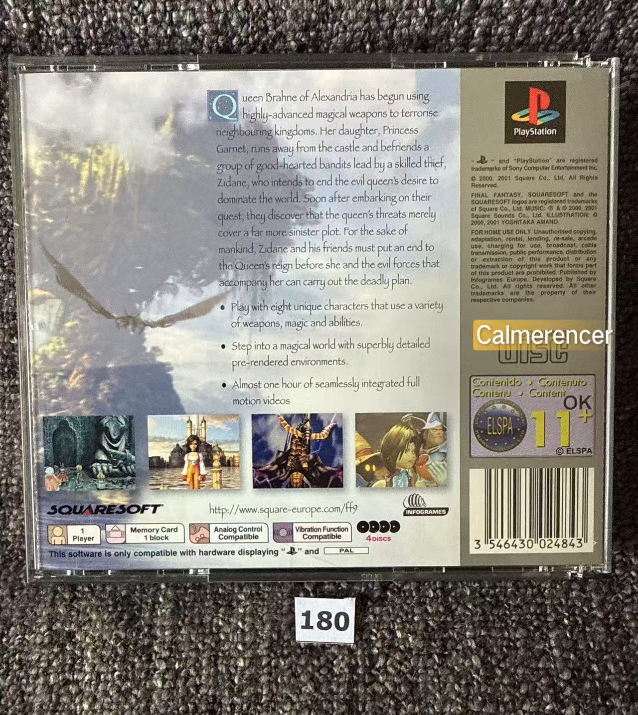 Final Fantasy IX in overall excellent condition - Sony Playstation One (PS1) Game