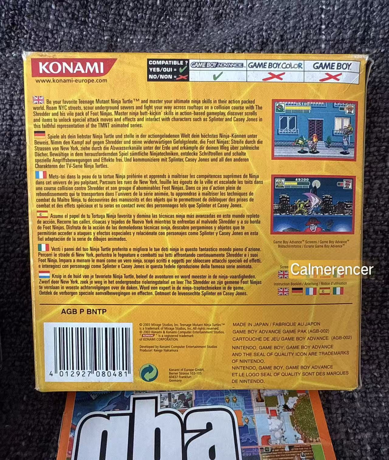 Teenage Mutant Ninja Turtles Boxed Game -Nintendo Gameboy Advance GBA - Pal Version
