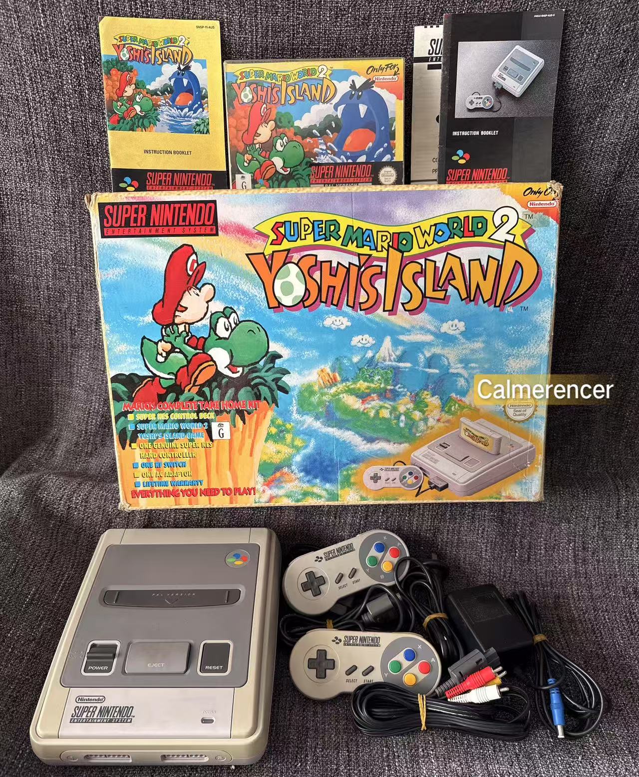 Super Mario World 2 Yoshi's Island Console Bundle Big Box (Snes) Pal Version - See Description